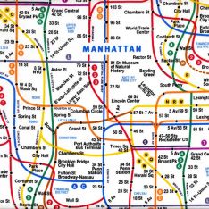 NYC Subway Map fabric - White
