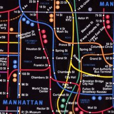 NYC Subway Map fabric - Black