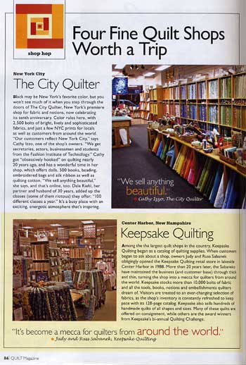 quilt magazine featuring the city quilter