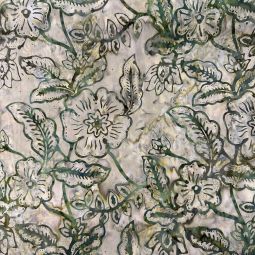 Tonga Batik- Flowers Olive