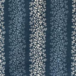 Art Nouveau Navy Floral Stripe