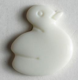 Novelty Button-White Duck
