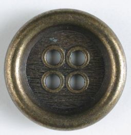 Full Metal Button-Antique Tin