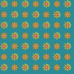 Field Day Pressed Flowers Teal