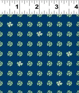 Andalusia Small Green Flower Navy