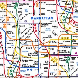 NYC Subway Map fabric - White