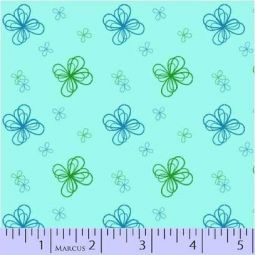 Intrigue Sketch Flowers Blue