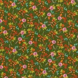 Vignette Scattered Posies Olive