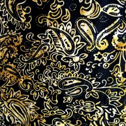 Tonga Batik Falling Leaves Black