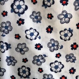 French Navy Floral White